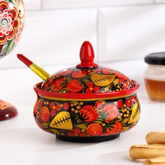 Сахарница , 11х11 см, хохлома No Brand