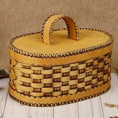 Хлебница плетеная 25×17×21 см, береста No Brand