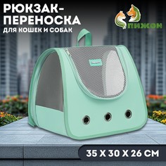 Рюкзак-переноска для кошек и собак, 35 х 30 х 26 см, голубой Пижон