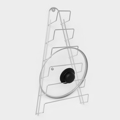 Подставка для крышек подвесная, 23×7×42 см, хром No Brand