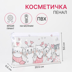 Косметичка-пенал на молнии, цвет прозрачный No Brand