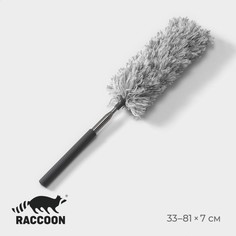 Щетка для пыли raccoon, телескопическая ручка 33-81 см, насадка из микрофибры 17 см