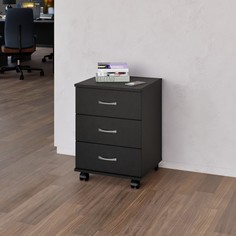 Тумба подкатная с ящиками джамп 0,6х0,45х0,44м черная Клик Мебель