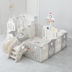 Манеж SUPREME Space 160x160 Grey с качелями Unix Kids