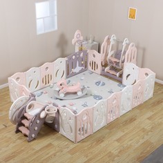 Манеж SUPREME Space 200x240 Rose с качелями Unix Kids