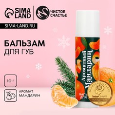 Бальзам для губ чистое счастье, 10 г, аромат мандарина, новый год