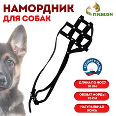 Намордник № 2, лайка, щенок овчарки (длина по носу 10 см, обхват морды 28 см), черный Пижон