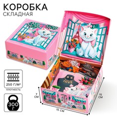 Подарочная коробка с 3д, коты-аристократы, 15 х 15 х 7 см Disney