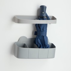 Подставка для зонтов, серая, 23,5 х 7,5 х 11, 6,5 х 23,5 х 4 см No Brand