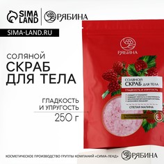 Скраб для тела, соляной с экстрактом малины, 250 г, рябина