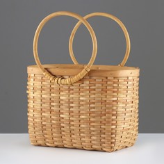 Корзина плетеная, 26 х 16 х 18/30,5 см, ротанг No Brand