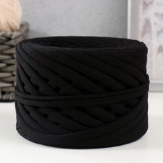 Трикотажная пряжа, ширина 7-9 мм, 100м/295 гр±10% (47 - черный) Softino