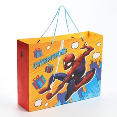 Пакет подарочный крафт Marvel