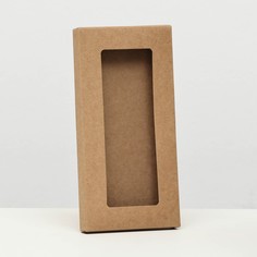 Коробка под плитку шоколада, крафт, с окном, кондитерская упаковка, 18 х 9 х 1,4 см набор 5 шт Upak Land