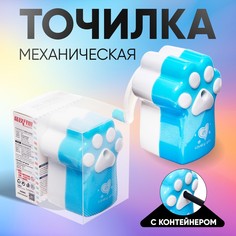Точилка механическая с контейнером, лапка синяя No Brand