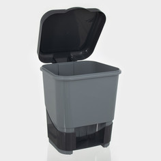 Контейнер для мусора с педалью, 8 л, 24×25,5×29,5 см, цвет серый No Brand