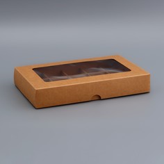Коробка для 15 конфет, крафт, 13,7 х 22 х 3,5 см. кондитерская упаковка Upak Land
