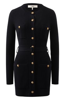 Платье из шерсти и вискозы Chloé