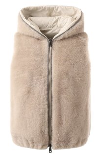 Двусторонний жилет с мехом козлика Brunello Cucinelli