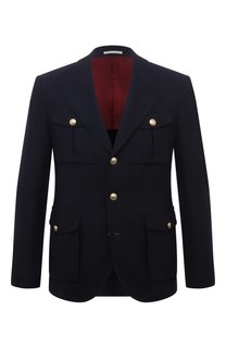 Пиджак из шерсти и шелка Brunello Cucinelli