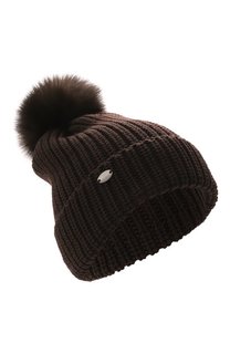 Шерстяная шапка с отделкой из меха соболя Black Sable