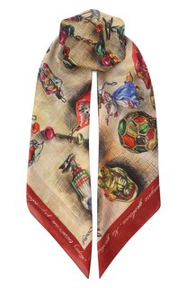 Шелковый платок Новогодние игрушки Gourji