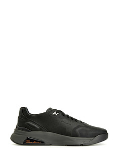Кроссовки Hy-run из зернистой кожи с микроперфорацией Santoni
