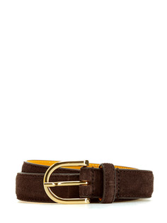 Узкий ремень из бархатистой замши с золотистой пряжкой Doucals