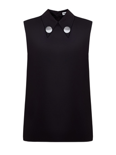 Блуза из вискозного атласа с отложным воротом и литыми деталями Jil Sander