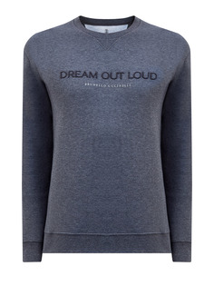 Свитшот из хлопкового футера с вышивкой Dream Out Loud Brunello Cucinelli