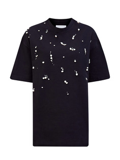 Хлопковая футболка-oversize с жемчужными бусинами Jil Sander