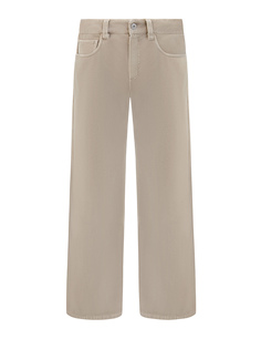 Брюки Loose из окрашенного вручную хлопкового бархата Brunello Cucinelli