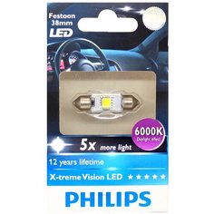 Лампа автомобильная светодиодная Philips Blue Vision Led P-12859LED C5W 5W SV8.5 6000K 1 шт.