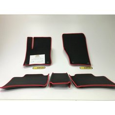 Коврики EVA для Volkswagen Touareg 2 поколение, NF (02.2010 - 12.2018) - Комплект в салон - 3D С бортиками - Черный - Красный кант Нет бренда