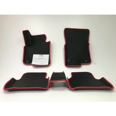 Коврики EVA для Volkswagen Passat 6 поколение, B6 (03.2005 - 12.2010) - Комплект в салон - 3D С бортиками - Черный - Красный кант Нет бренда