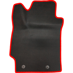 Водительский коврик для Toyota Corolla X (E140, E150) 2006-2013 / Черные соты с красным кантом Evaformat
