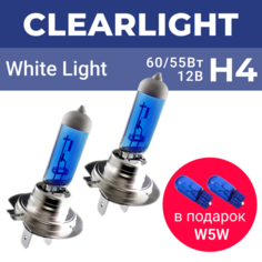 Галогенные лампочки Clearlight WhiteLigh H4 + W5W BlueVision