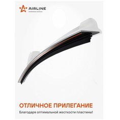 Щетка стеклоочистителя 450 мм (18) бескаркасная, 1 адаптер(крючок 9х3) (AWB-BKP-450) AIRLINE AWBBKP450