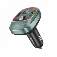 FM - Трансмиттер HOCO E76, 2*USB + Type-C PD45W, 48W, черно-серый, Bluetooth 5.0, автомобильное зарядное устройство Hoco.