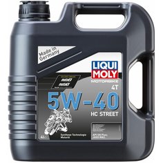 Синтетическое моторное масло LIQUI MOLY Motorbike 4T HC Street 5W-40, 4 л, 1 шт.