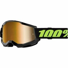 Кроссовые очки, маска 100% Strata 2 черные с зеркальной линзой