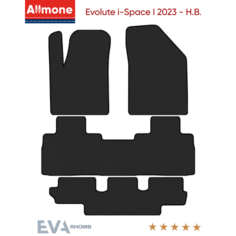 Коврики в салон ЭВА Allmone для Evolute i-Space 1 (Гибрид) 2023 - Н. В. задний цельный, черные, 4шт. / Эволют ай спейс 1