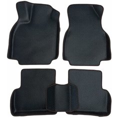 Автомобильные коврики EVA / ЕВА для Renault Megane II 2003-2014 / Рено Меган 2 / черный(ромб)-черный / с бортами Gallex