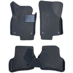 Автомобильные коврики ЕВА / EVA для Volkswagen Jetta V 2005-2011 / Фольксваген Джетта 5 / 3D 3д / с бортами / черный-черный + резиновый подпятник Gallex