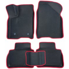 Автомобильные коврики EVA / ЕВА для Lada Vesta 2015-н. в. / Лада Веста / Веста СВ Кросс / черный(ромб)-красный / 3D 3д с бортами Gallex
