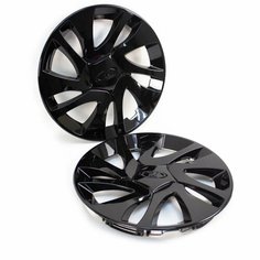 Колпаки на колёса Гранта R14, 4 штуки, чёрный лак, косой рисунок Autobox