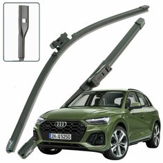 Дворники Audi Q5 (2) FY / ауди КУ5 рест. 2020 / 2021 / 2022 Щетки стеклоочистителя бескаркасные автомобильные LYNXauto 650мм-500мм к-т 2шт.
