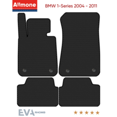 Коврики в салон ЭВА Allmone для BMW 1-Series 1 (E87) 2004 - 2011, черные, 4шт. / БМВ 1 Серии 1