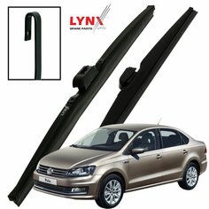 Дворники VW Volkswagen Polo (5) Mk5 / Фольксваген Поло седан рест. 2015 2016 2017 2018 2019 2020 Щетки стеклоочистителя зимние LYNXauto 600мм-400мм к-т 2шт.