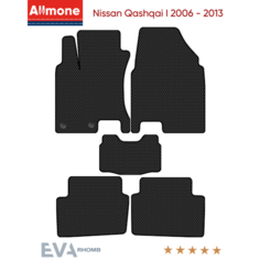 Коврики в салон ЭВА Allmone для Nissan Qashqai 1 (J10) 2006 - 2013, черные, 5шт. / Ниссан Кашкай 1